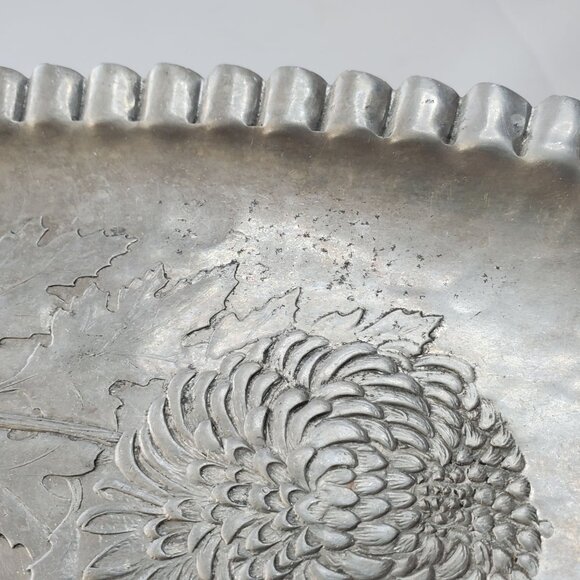 VTG Continental Trade Mark Silverlock Hammered Tray Oval 12" Hand Wrought #1066 - Picture 9 of 13